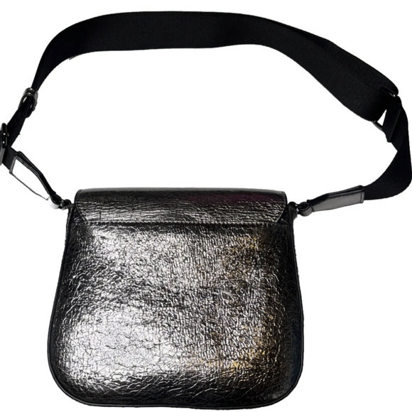 DKNY Imina Flap Crossbody Bag Crinkle Metallic NWOT MSRP $168 - Picture 4 of 8